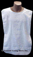 Adult Bib White Terry Various Closures (each)
