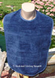 Adult Bib Navy Blue Terry Velour (Each)