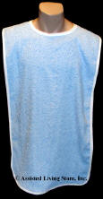Adult Bib Blue Terry Cloth