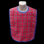 Adult Plaid Red Flannel Bib w/Vinyl Barrier (Each)