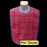 Adult Bib: Poly Cotton Red Plaid