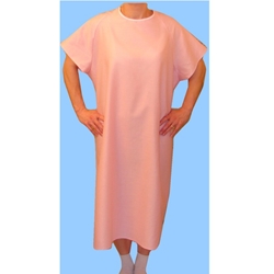 Hospital Gown: Pink Overlap Back