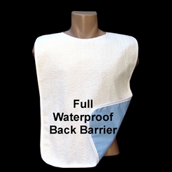 Adult Bib Terry Cloth with Full Vinyl Waterproof Back Barrier (Each)