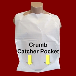 Disposable Poly Adult Bib with Crumb Catcher Pocket (Per Case)