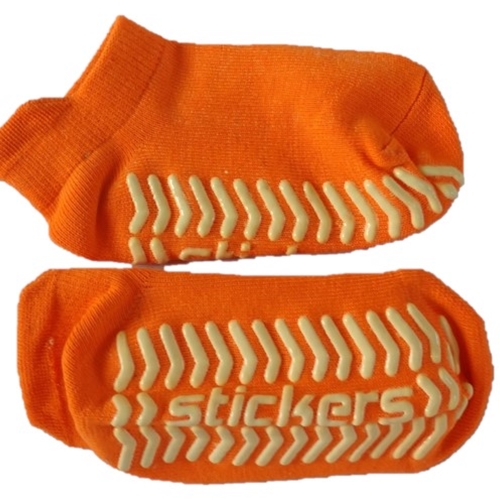 Extra Small Orange Hospital or Trampoline Non Slip Socks (per pair)